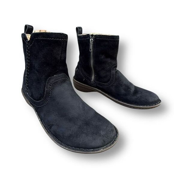 UGG Neevah Shearling Lined Short Ankle Women's Black Suede Size 8 Winter Casual - Picture 4 of 14
